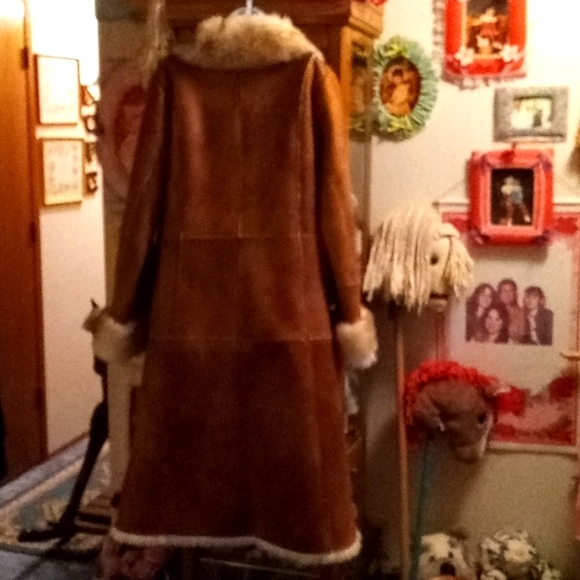 NWT,RARE,Vintage 90s,Beautiful,Penny Lane,Faux Leather & Shearling,Maxi Coat🤎🤎 - Picture 9 of 17